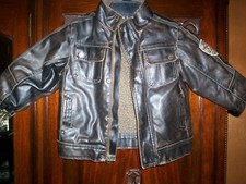 Hawke  Co. Boys Size 2/3 Faux Leather Jacket Bomber Brown