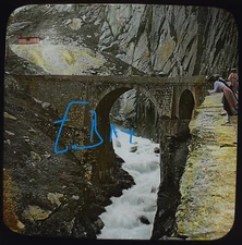 Photo THE DEVILS BRIDGE SWITZERLAND C1920 Magic Lantern Slide