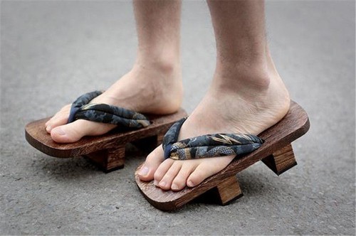 Japanese Mens Geta Clogs Sandals Wooden 