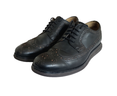 靴 COLE HAAN LUNAR GRAND WINGTIP Cole Haan LunarGrand Wing Tip Leather Black Ivory Men's 7