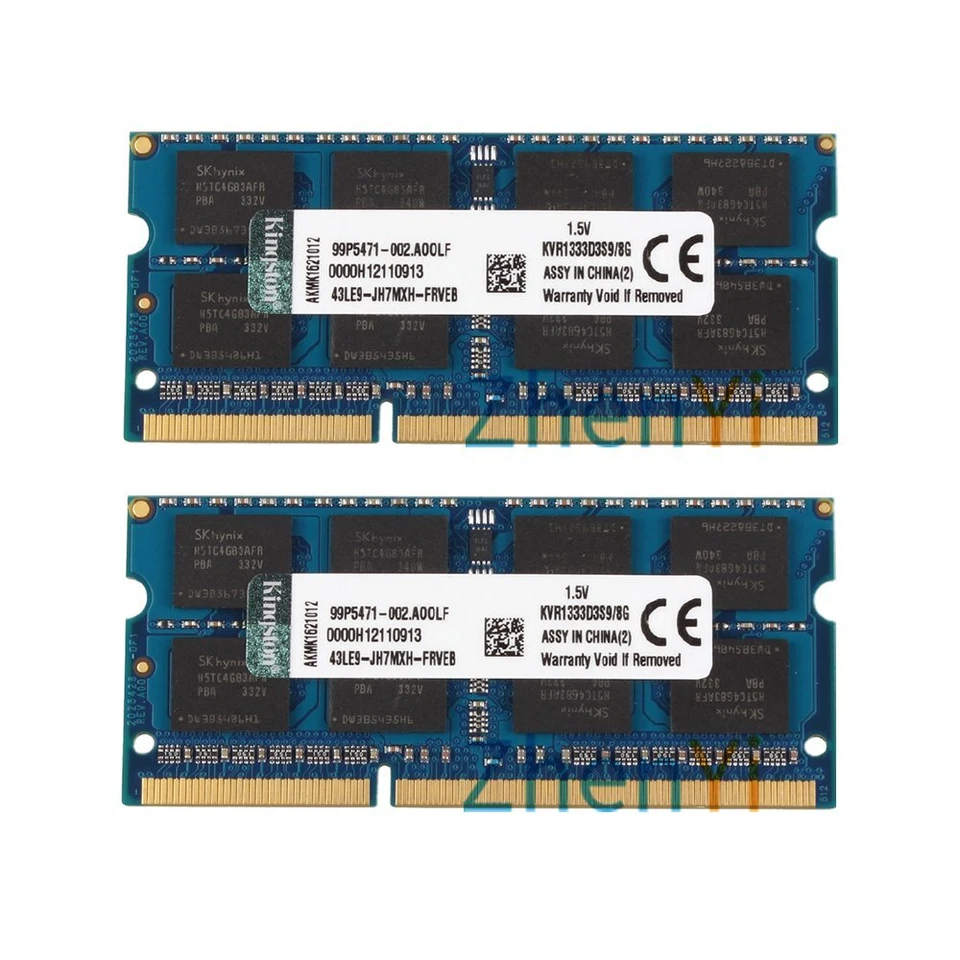 Kingston 16GB 2x 8GB 4GB DDR3 1333MHz KVR1333D3S9/8G SODIMM Laptop Memory LOT BT - Image 3 of 4