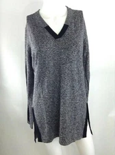 Smartwool Women Shadow Pine Tunic Sweater Black/Moonbeam Medium 19082-C46