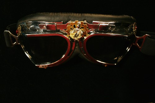 Steampunk Apocalypse Halloween ~ Motorradbrille ~ Bronze Messing Ausrüstung Kristall - Bild 6 von 12