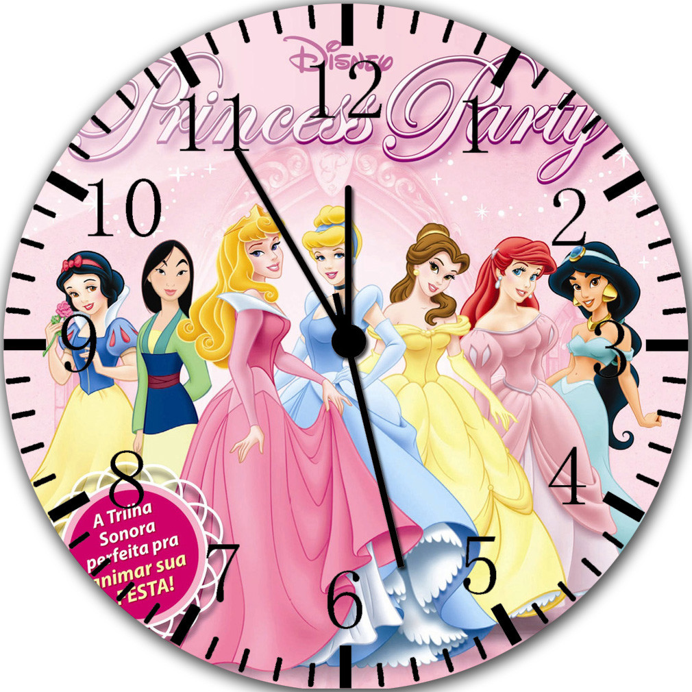Disney Princess Frameless Borderless Wall Clock for Gifts or Decor