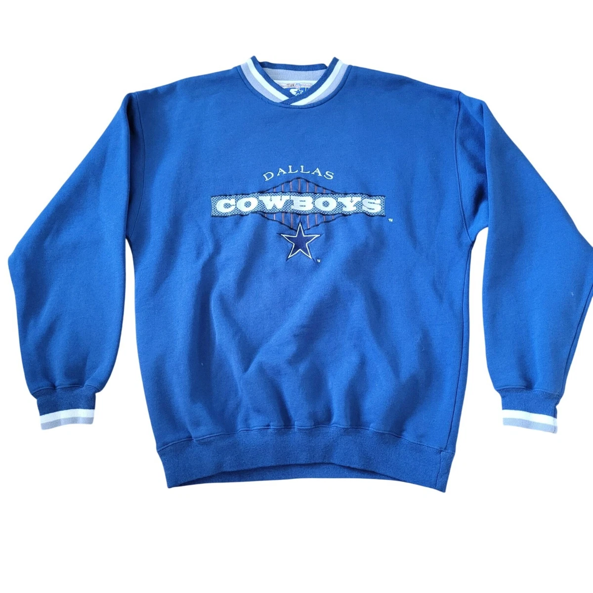 Sweat vintage Dallas Cowboys homme bleu col rond logo brodé années 7*90
