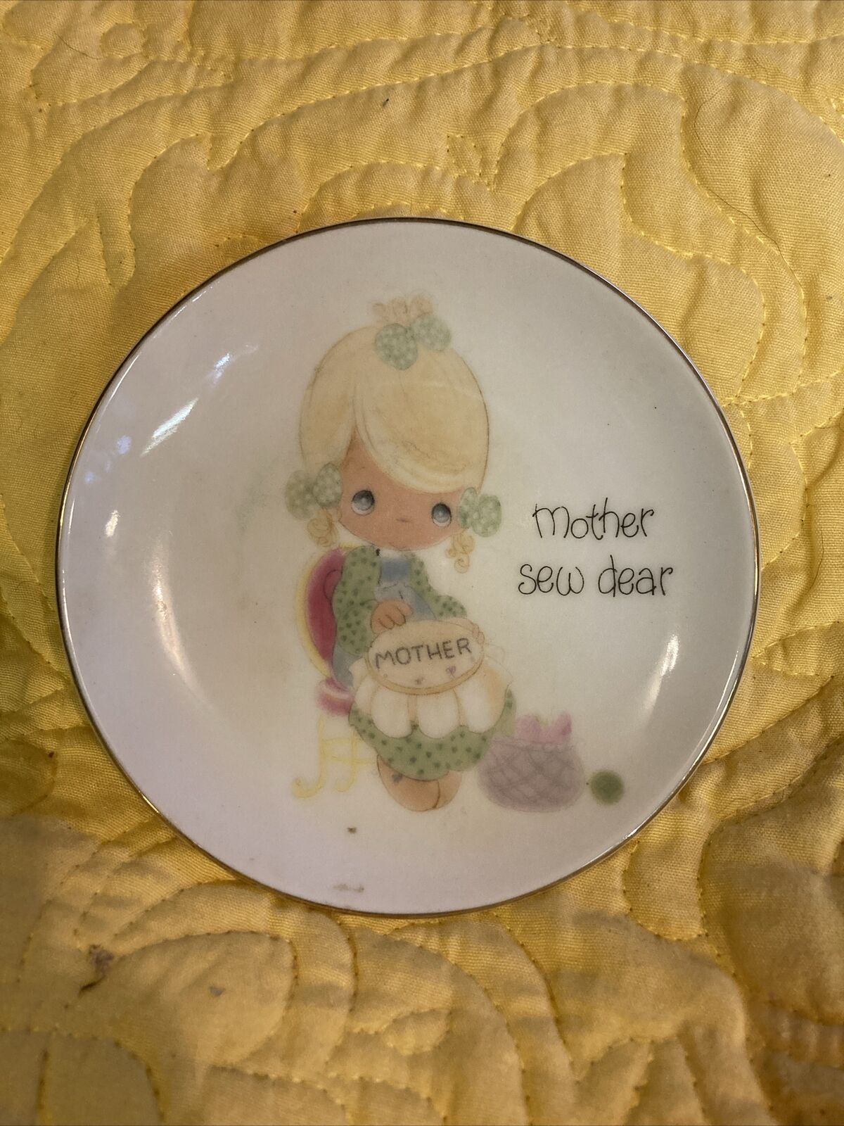 Precious Moments Mother See Dear Miniature Plate 1983