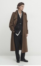 Long Trench Effect Coat Massimo Dutti Rrp £299