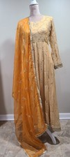 Pakistani Long Shirt Kurta Kameez CHIFFON Embroidery Fancy Party Wear Size SMALL