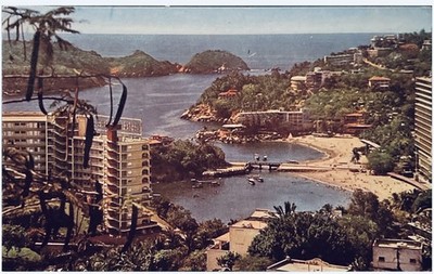 Vista Panoramica Acapulco Guerrero Mexico Caleta Y Caletilla Postcard
