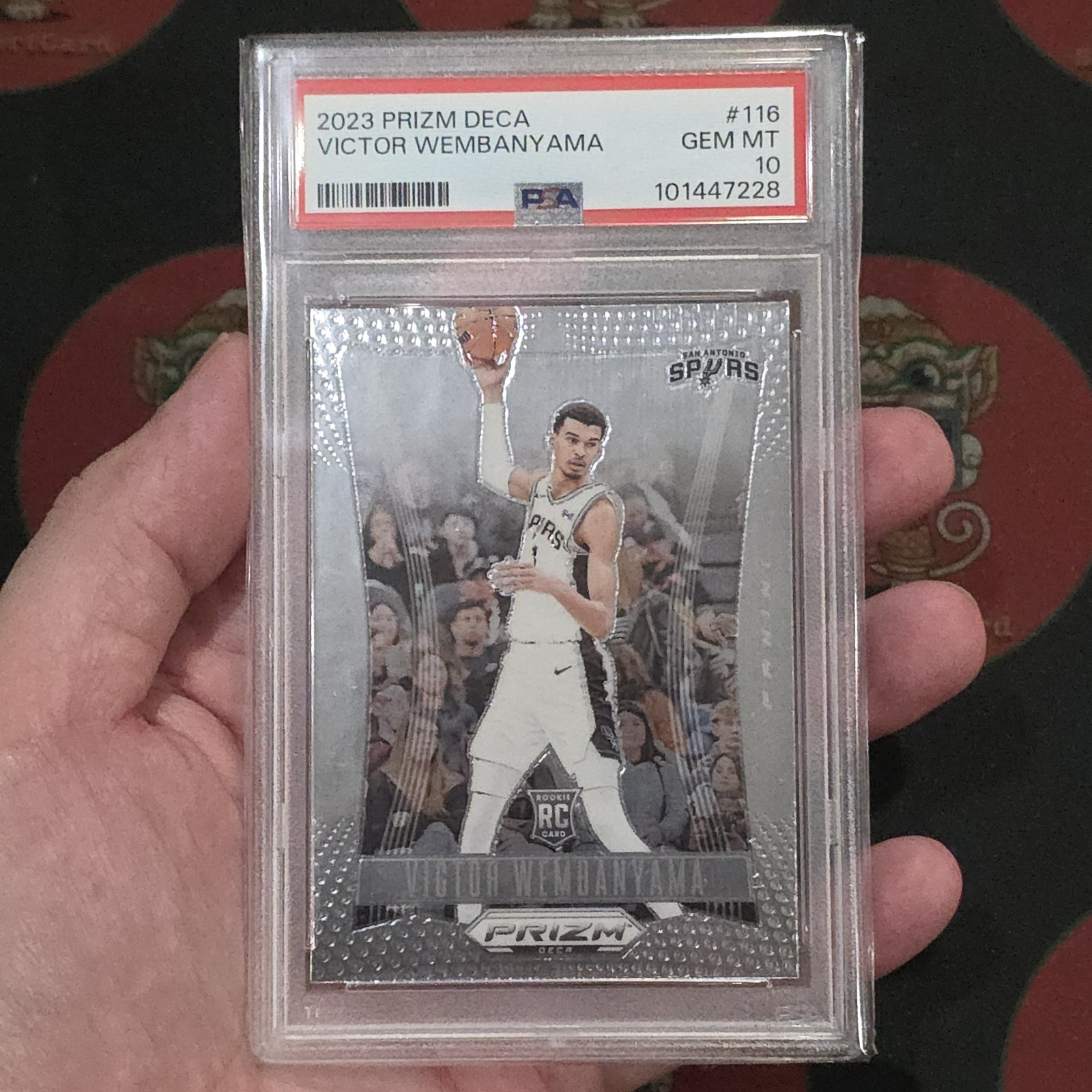 Victor Wembanyama RC 2023-24 Panini Prizm Deca #116 PSA 10