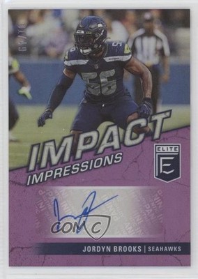 2022 Panini Donruss Elite Impact Impressions Purple 1/49 Jordyn Brooks Auto 01l2