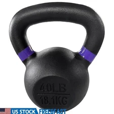 40LB Solid Cast Iron Kettlebell Home Gym Workout Strength Training Fitness New