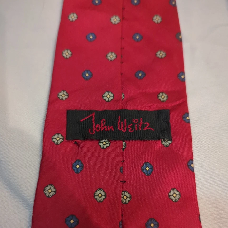 Corbata clásica John Weitz firma para hombre diseñador 100 % seda EE. UU. RN 22356 56" Foto 3 de 4