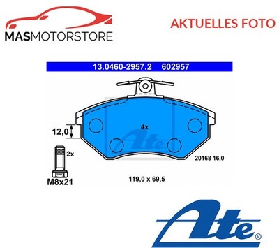 SATZ BREMSBELÄGE BREMSKLÖTZE VORNE ATE 130460-29572 A FÜR VW PASSAT,CORRADO