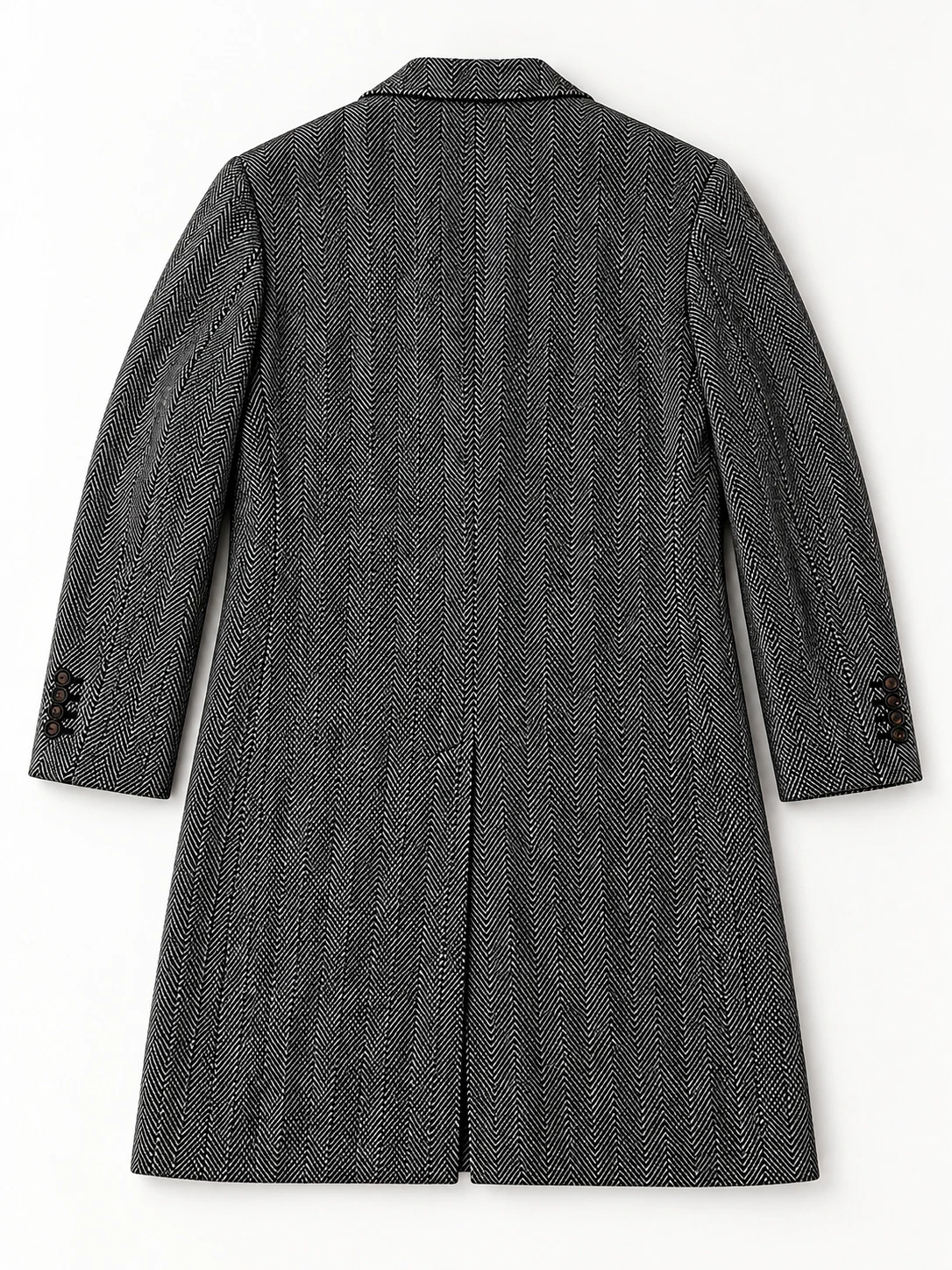 Brunello Cucinelli 100% Cashmere Herringbone Overcoat Men's 52 IT Gray image 3