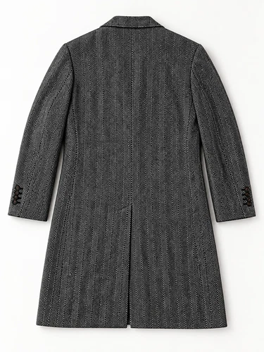 Brunello Cucinelli 100% Cashmere Herringbone Overcoat Men's 52 IT Gray image 3