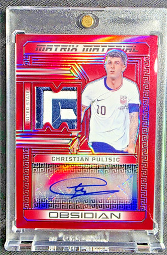 ONE OF ONE 1/1- 2023-24- Christian Pulisic- Obsidian Matrix Material Auto USA