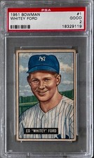 1951 Bowman #1 Whitey Ford Rookie Card PSA 2+Free Shipping!. rookie card picture