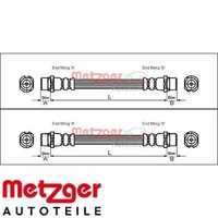 2X Bremsschlauch Metzger 4112824 2 BremsschläUche Rechts Links Hinten FüR Opel