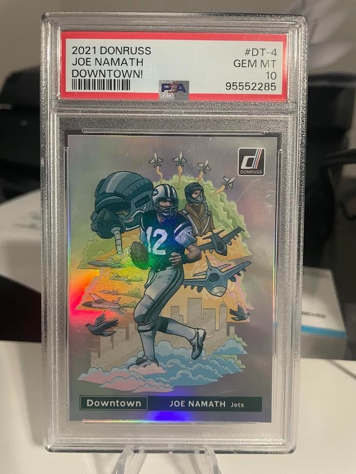 2021 Panini Donruss Joe Namath Downtown! CASE HIT SSP New York Jets
