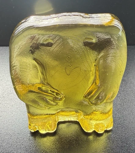 Blenko Glass Cryptid Critter 2523C - Grafton Monster - Citrine
