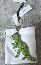COACH LARGE CRYSTAL REXY GREEN Dinosaur CHARM Birthday NICKEL - NWT