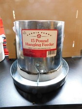 Harris Farms Galvanized Hanging Chicken Feeder, 15 lb capacity