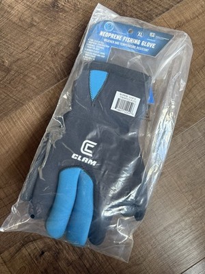 CLAM - Neoprene Fishing Gloves - XL - Wrist Cinch - Waterproof - Ice - Hunting