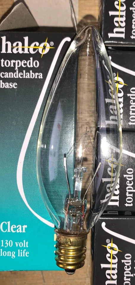 5 Halco CTC25  25W Torpedo Candelabra Base Clear CRC25 #1003 - Image 3 of 3