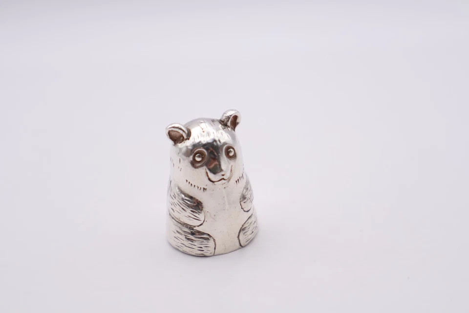 Vintage Sterling Silver Novelty Teddy Bear Thimble Hallmarked London 1986 - Image 2 of 4