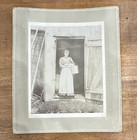 Black & White Portrait Photograph Woman Standing in Barn Doorway Unframed — photo 1