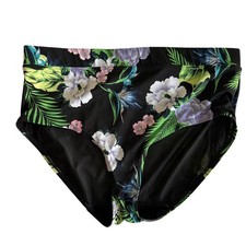 SWIM by CACIQUE Black Floral Ladies Swim Bottom, 16
