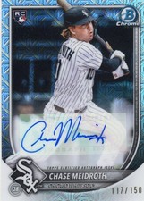 2025 Bowman Chrome White Sox 4 Card Lot, Chase Meidroth RC Mojo Auto /150 