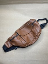 Fanny / Bum Pack soft Brown Genuine Leather 4 Pockets 3 Zippers Read Description