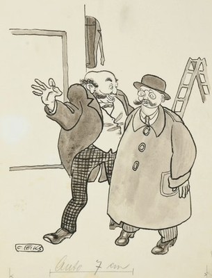 Visiting | Pen and pen drawing by Eugen Feiks, Meggendorfer-Blätter (copy)