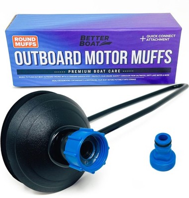 Boat Motor Muffs, Round Outboard and Inboard I/O Engine Flush Black 