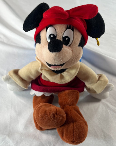 Vintage Disney Plush Minnie Mouse Pirate Mini Bean Bag Stuffed Toy Vintage