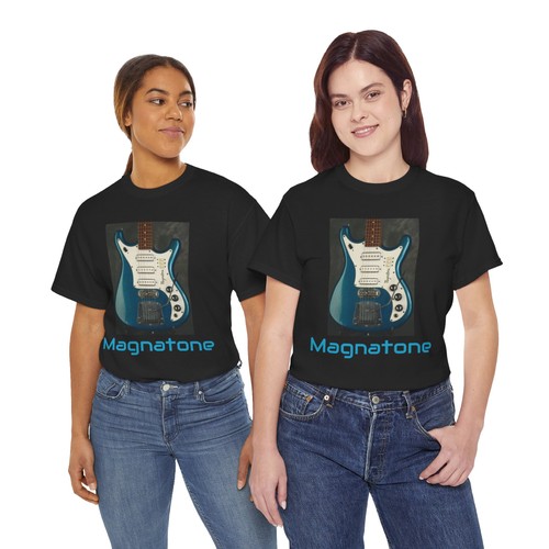 Vintage Magnatone Electric Guitar Retro Unisex Heavy Cotton Tee - Music Lover - Picture 35 of 133