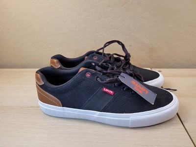 Levis Miles Men's Sneakers Size 10 Black Casual Shoes Lace-up 51777717A1 NEW