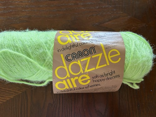 Caron Dazzle Aire Yarn 2626 Lime Green DL 21607320 Creslan Nylon 4 PLY 3 oz VTG