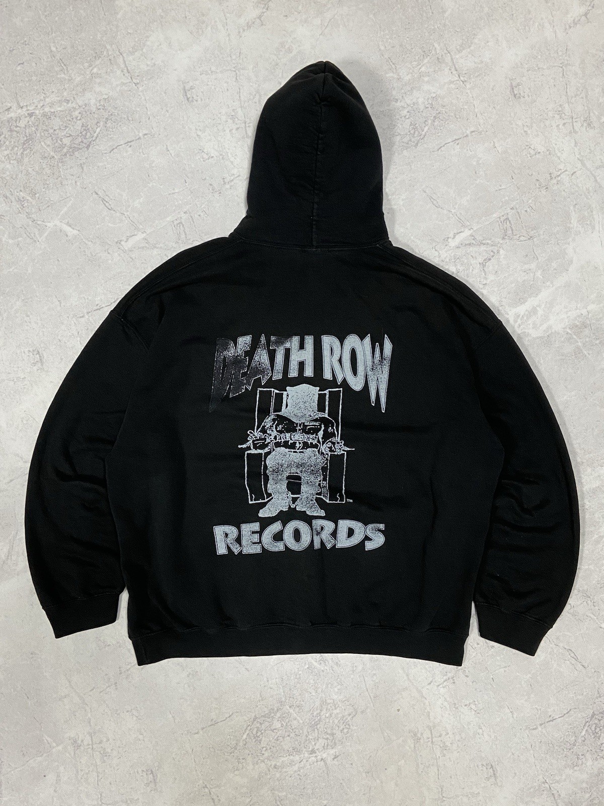 FILA Felpa con cappuccio Death Row Records stampa grande vintage rock