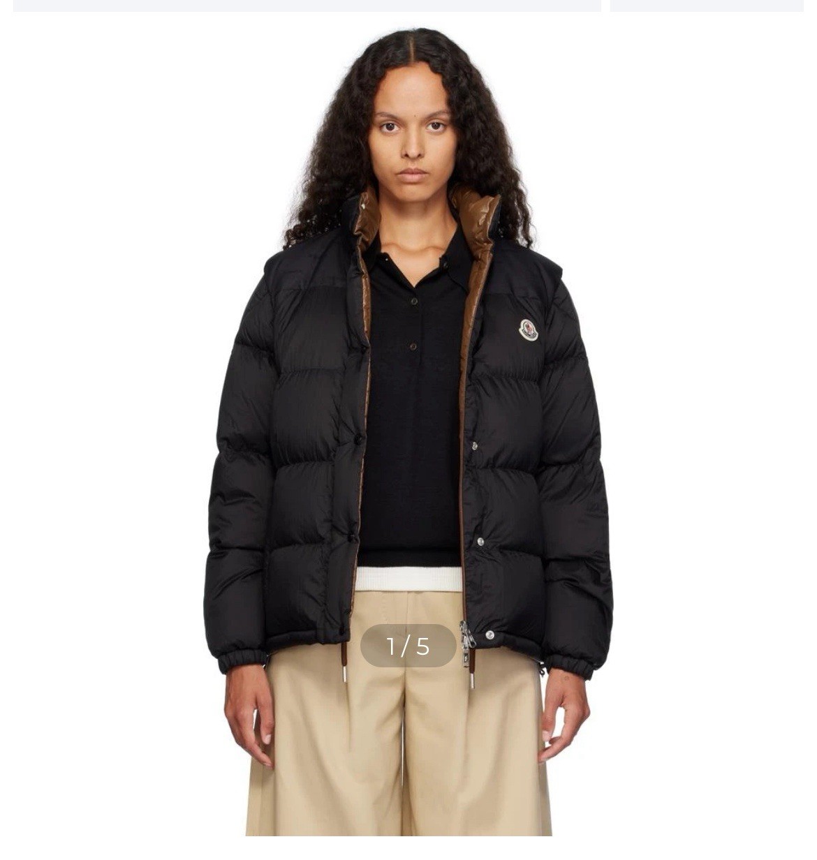 $2540 MONCLER Women’s Black & Brown Verone Short Reversible Down Jacket Size 4 thumbnail 2