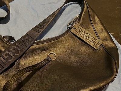 Baggu Medium Recycled Leather Crescent Bag In Black