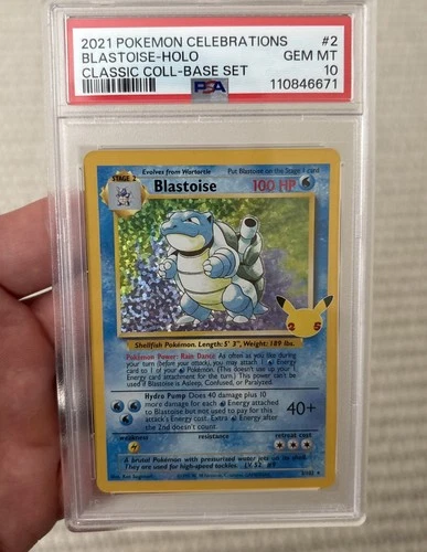 Pokemon 2021 Blastoise 2/102 Celebrations Classic Collection GEM MINT PSA 10