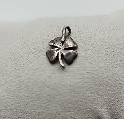 Sterling Silber 4 Blatt Kleeblatt Anhänger Charm 0,18 Zoll