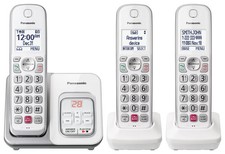 Panasonic - KX-TGD833W DECT 6.0 Expandable Cordless Phone System with Digital...