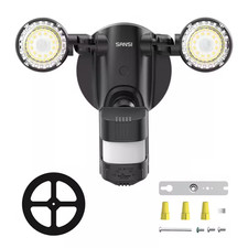 300 Watt Equivalent 3000 Lumens 5000K 320 Degree Black Motion Sensing Dusk to Da