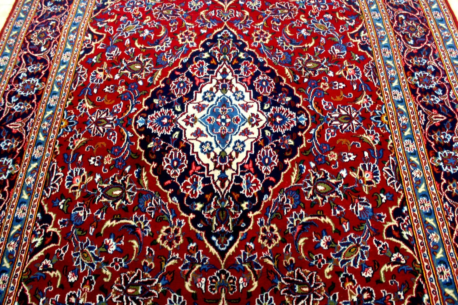 10X7 1960s MAGNIFICENT MINT 200+KPSI HAND KNOTTED VEGETABLE DYE WOOL KASHANN RUG