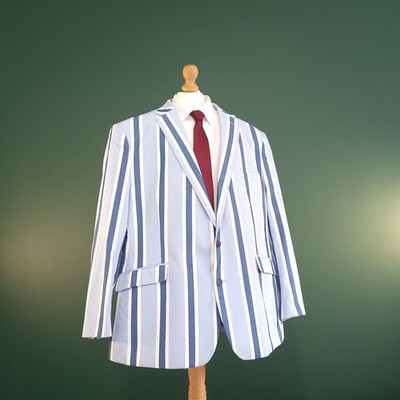 Samuel Windsor Bootsblazer Herren 50 S blau weiß gestreift Einreiher Sakko