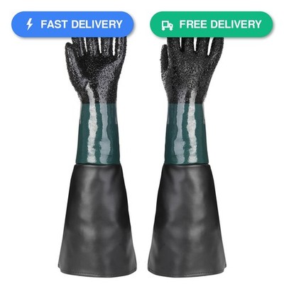 Altozor 23.6'' Blast Gloves for Sandblasting Cabinet Safety Work PU PVC Rubber